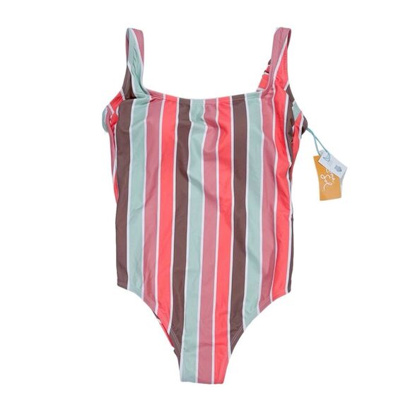 NWT Kona Sol Medium Scoop Neck Coverage One Piece Swimsuit Multicolored Bikini - Picture 6 of 10